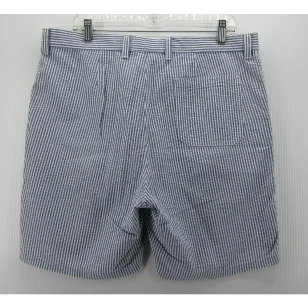 American Apparel Shorts 36 Seersucker Striped Chino Y2K Preppy Summer